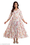 Rayon Anarkali Maternity Kurti, three-quarter sleeves, printed design, size M-XXXL, India