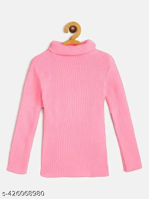 Multicolor wool high neck T-shirt pack for girls' winter. Soft cotton lycra fabric, full sleeves, trendy design