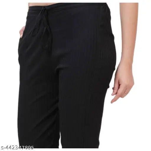 Cotton blend solid pants trousers combo: yellow, pink, black - various sizes for daily wear and parties (India)