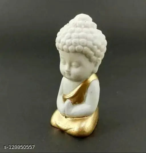 Green poly-resin handcrafted meditation Buddha statue figurine, Dhyana Mudra position, tranquil addition for home or garden