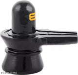 Black polyresin Shivling idol by Vidhya Arts, perfect for home temples