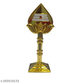Golden brass Murugan Yantra, traditional decor showpiece for pooja rooms, offices, or cars