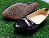 Patent leather belly ballet flats: stylish casual, formal, and partywear shoes for women in various sizes (IND-3 to IND-8)