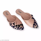Pink synthetic slip-on colorblocked sandals, Fiia Women Fashion Bellies & Ballerinas on display