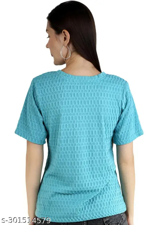 Artyska Women's dry fit Lycra t-shirt, short sleeves, solid color, XS (32in bust, 24in length)