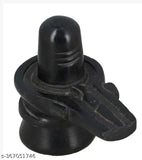 Black marble Shivling with copper snake, 3-inch sculpture for temple Puja Ghar