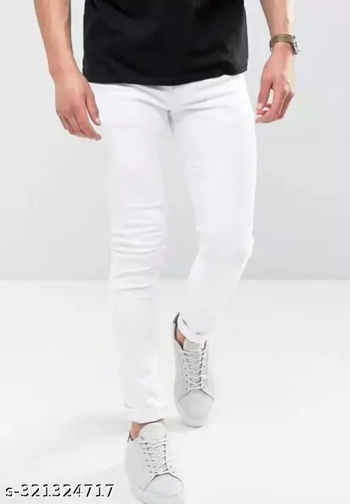 Denim plain white jeans by MOD MEN, size 28/30/32 for men