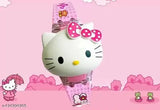 Pink silicon YASHI HUB Kids Edition Disco LED musical watch with Hello Kitty and Princess Frozen theme, adjustable size for unisex use