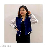 Navy Blue printed cotton blend boomer jacket, long sleeves, size N (India-made clothing)