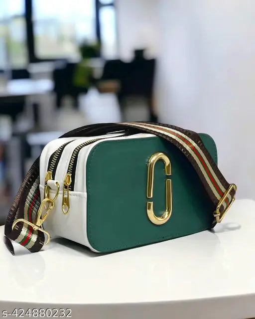 PU leather sling bag with detachable clutch (adjustable strap), ideal for daily essentials and versatile styling