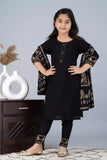 Stylish rayon kurti pant set with dupatta for kids (9-10, 11-12 years), printed solid design from India
