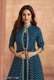 Trendy alluring three-quarter sleeve kurta set, vibrant Indian women's fashion for any occasion