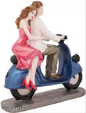 Goldiluxe resin scooter couple showpiece, romantic Valentine's or engagement gift, 8cm height, ideal for home decor, capturing love and togetherness