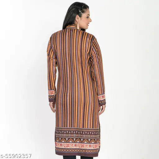 Multicolor woolen A-line kurtis for women, hand wash only, suitable for office, college, daily wear, and festive occasions