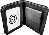 Brown faux leather mini wallet for men with 6 card slots, sleek design, and matte finish