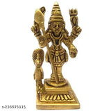Antique brass Murugan statue (76cm height), intricately crafted with peacock and Vel. Authentic Indian God idol for spirituality and home decor