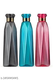 Crystal design plastic water bottles, multicolor, 1000ml each (pack of 3), BPA-free, reusable, durable, eco-friendly, stylish hydration solution