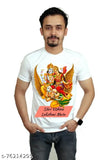 Lord Vishnu cotton blend t-shirt, short sleeves, printed design, premium quality. Men's comfortable wear, 170 gsm for high durability