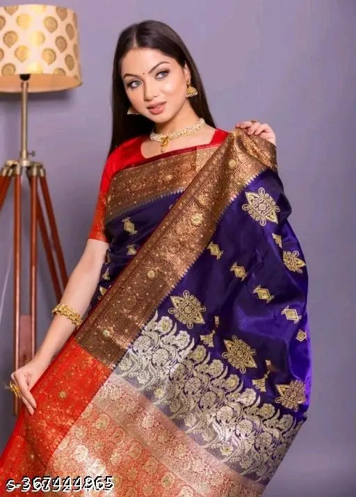 Sambhalpuri cotton silk saree with zari woven pattern, free size Indian traditional clothing