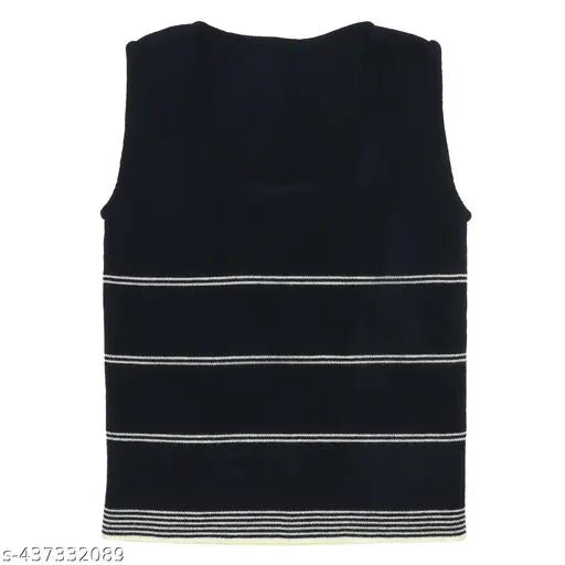 Acrylic striped sweater vests for kids in pack of 3 (6-7yrs, 4-5yrs, 3-4yrs, 18-24mo, 6-12mo), Indian origin