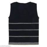 Acrylic striped sweater vests for kids in pack of 3 (6-7yrs, 4-5yrs, 3-4yrs, 18-24mo, 6-12mo), Indian origin