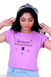 BTS crop T-shirt lemonstitches, high-quality printed cotton for girls & women, India origin
