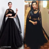 Satin semi-stitched women's lehengha choli with net dupatta, embellished Indian bridal topwear & accessory