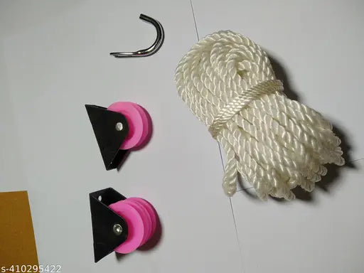 Stainless steel ceiling pully rack, 6 pipes, 5 feet long - durable and stylish organization for laundry area