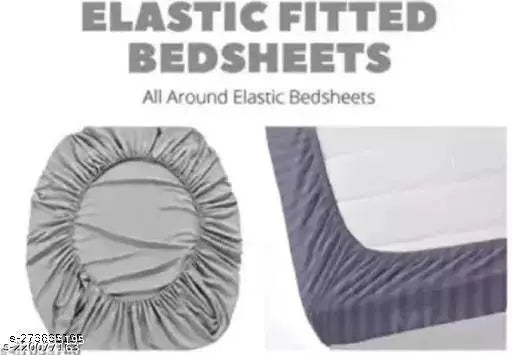 Glace cotton fitted bedsheet set with floral print & 2 pillow covers, perfect for double king beds (Summer)