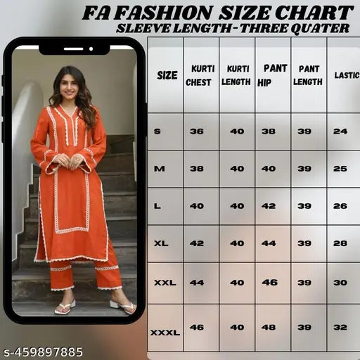 Viscose Rayon lace-work kurta set, embellished with intricate embroidery, perfect for women and girls, available in various sizes from S to XXXL