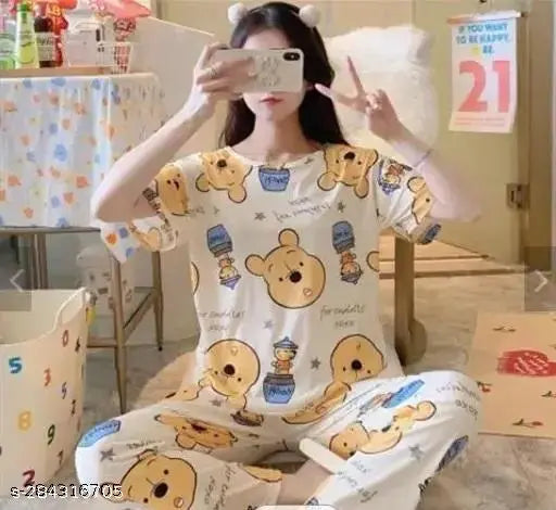 Printed cotton blend nightdress/nightsuit - comfortable, stylish, and perfect for sleepwear