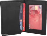 Violet genuine leather RFID protected slim wallet with 4 compartments, perfect for men's gifts or daily use