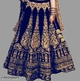 Embellished velvet lehenga for 12 years girl, semi-stitched with net dupatta on display