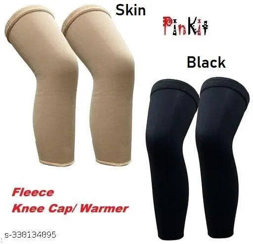 Woolen unisex knee warmers, Indian-made, elastic support for winter protection - pack of 2