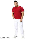 White plus-size cotton blend slim-fit jeans for men, ideal for regular use and casual/office wear. Perfect fit for trendy white jeans. Available in sizes 28, 30, 32, 34 (waist 34", length 39", hip 40"). Made in India