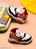 Red synthetic leather N2PRO Oggy children's shoes, colorblocked pattern for boys and girls with lightweight sole, featuring Velcro fastening