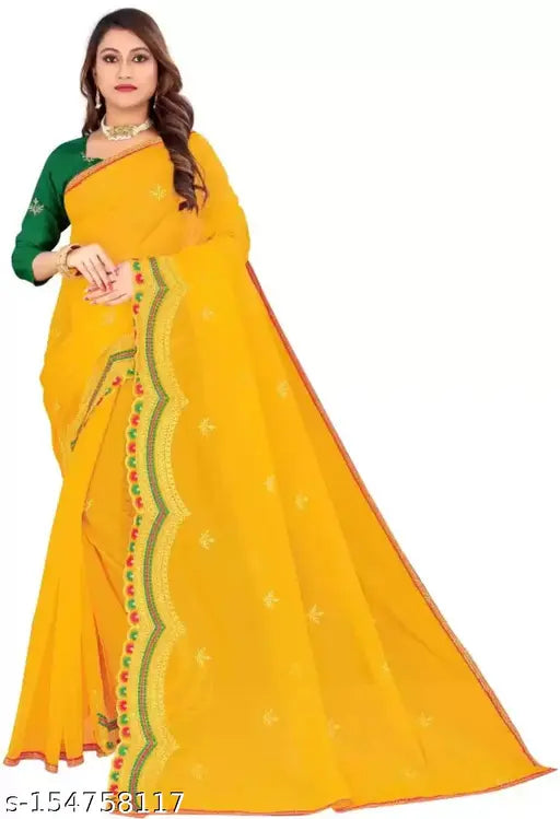 Indian Art Silk net blouse with heavy embroidery for fancy saree, single size (5.5m), free-size running blouse