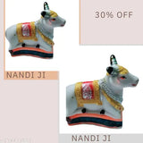 Multi-colored PVC unbreakable Nandi Maharaj/Nandi JI/Nandi Baba statue (8cm height) for pooja decorative showpiece, ideal for religious themes