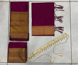 South Indian Art Silk Half Saree (Unstitched Lehenga 3.75m, Choli & Dupatta 2.5m) in Litchi Silk Zari work, beautiful tussles, latest designer collection from India