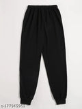 Black cotton blend women's animal printed jogger pants, premium quality, athletic performance, versatile style