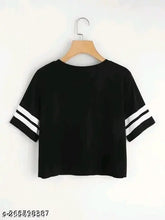 Cotton blend short sleeve crop top, plain solid design - Indian made fashion for women's wardrobe S/M/L/XL