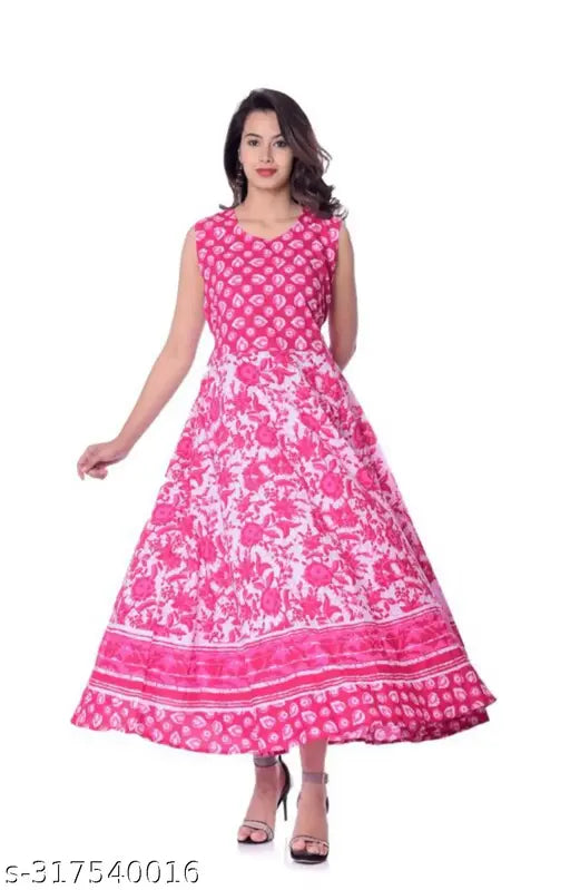 Cotton EBENEZER TEXTILE sleeveless dress (pack of 1), vibrant printed design for women's fashion