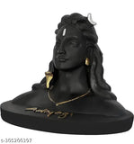 Black polyrasin Shiva statue for car dashboard decorative showpiece, depicting the Adi Yogi form of Hindu deity Mahadev. A spiritual and cultural piece perfect for home or office