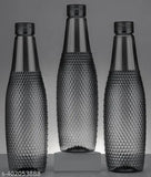 Black plastic water bottles, Norvium 1L, school, college, office pack of 6 (leak-proof)