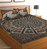 Stunning Jaipuri cotton flat sheets, fine quality double/queen set with 2 pillowcases, vibrant Indian print