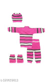 Wool unisex sweater set, printed net pattern, size 0-3 months, India origin