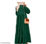 Rayon three-quarter sleeve women's gown, elegant and fashionable, modern style, India-origin