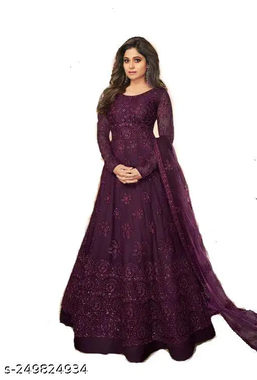 Embroidered net long sleeves top, HKBDFAB GAWONS, Indian origin