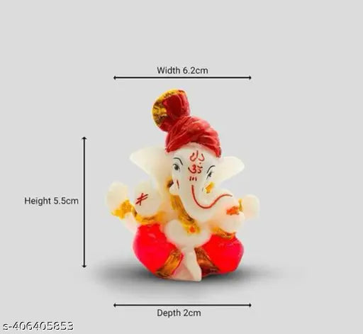 Multicolor Resin Pagdi Ganesh Idol, perfect for car dashboard or Pooja room decoration