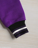 Cotton blend kids' hoodie set with printed top and solid bottom, three-quarter sleeves, suitable for 1-2 years to 6-7 years